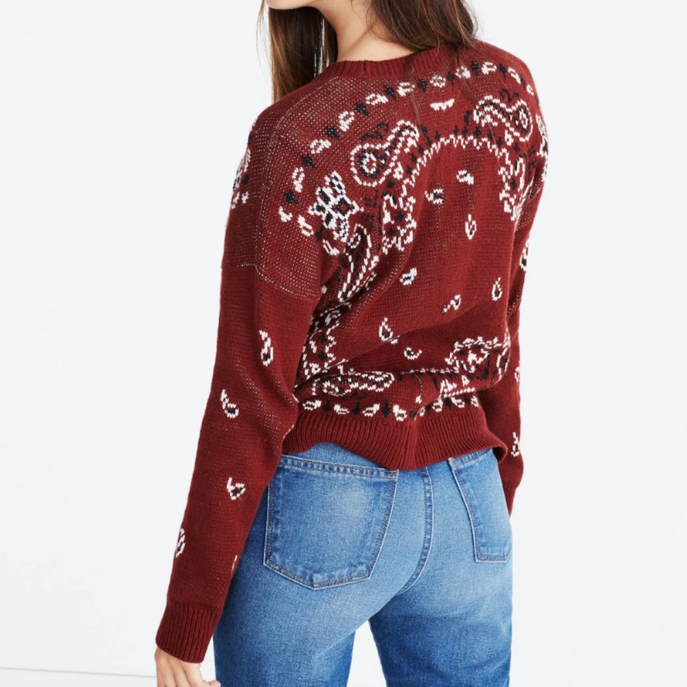 Madewell Bandana Pullover Sweater - Picture 3 of 12